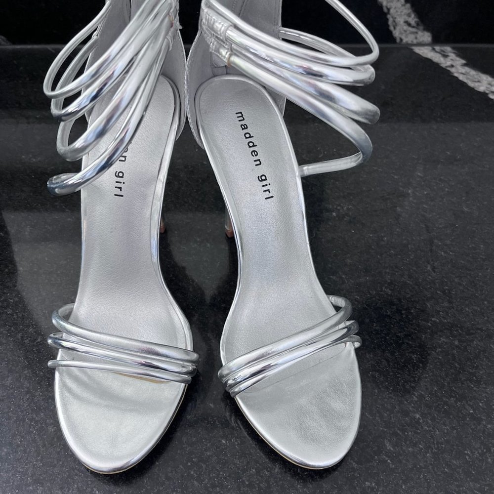 Silver 4" Heels. Like New.